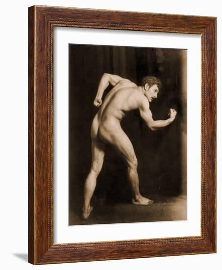Study of a Male Nude, C.1900-Wilhelm Von Gloeden-Framed Premium Photographic Print