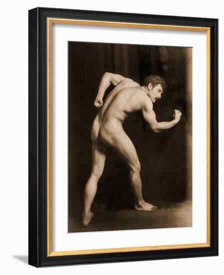 Study of a Male Nude, C.1900-Wilhelm Von Gloeden-Framed Premium Photographic Print