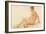 Study of a Male Nude, Seated, Turning Away to the right (W/C on Paper)-Henry Scott Tuke-Framed Giclee Print