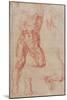 Study of a Male Nude, Stretching Upwards-Michelangelo Buonarroti-Mounted Giclee Print