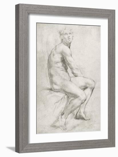 Study of a Male Nude-Annibale Carracci-Framed Giclee Print