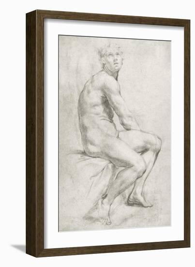 Study of a Male Nude-Annibale Carracci-Framed Giclee Print