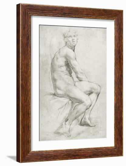 Study of a Male Nude-Annibale Carracci-Framed Giclee Print