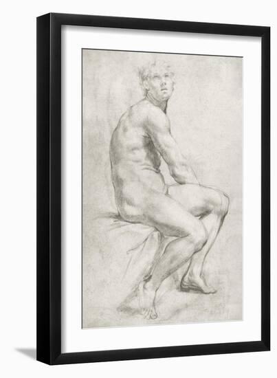 Study of a Male Nude-Annibale Carracci-Framed Giclee Print