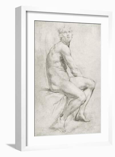 Study of a Male Nude-Annibale Carracci-Framed Giclee Print