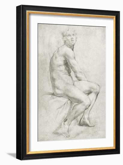 Study of a Male Nude-Annibale Carracci-Framed Giclee Print