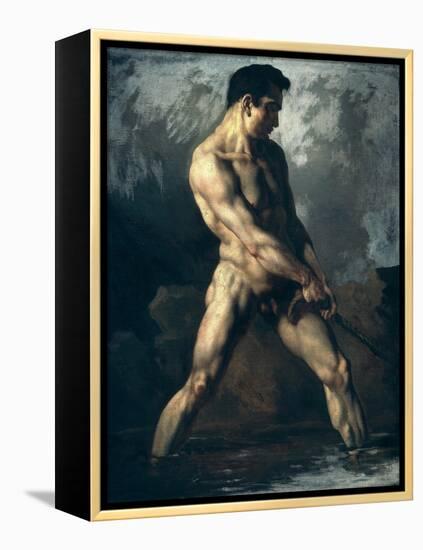 Study of a Male Nude-Théodore Géricault-Framed Premier Image Canvas