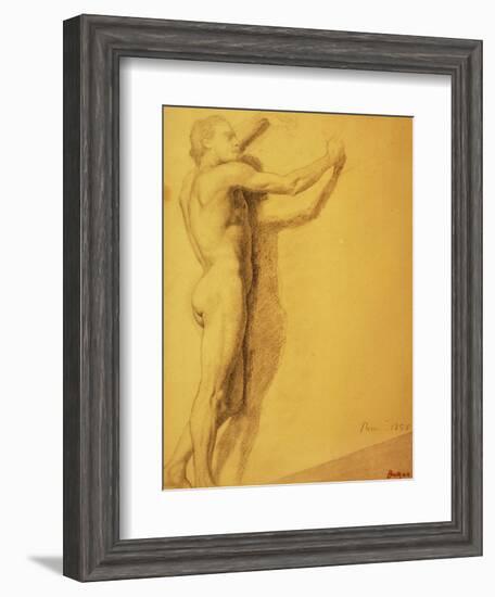 Study of a Male Nude-Edgar Degas-Framed Giclee Print