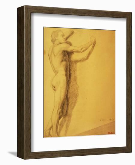 Study of a Male Nude-Edgar Degas-Framed Giclee Print