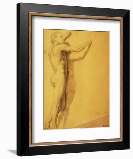 Study of a Male Nude-Edgar Degas-Framed Giclee Print