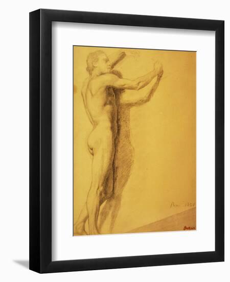 Study of a Male Nude-Edgar Degas-Framed Giclee Print