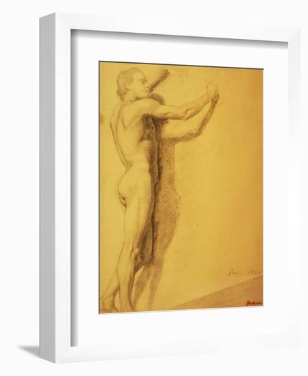 Study of a Male Nude-Edgar Degas-Framed Giclee Print