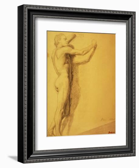 Study of a Male Nude-Edgar Degas-Framed Giclee Print