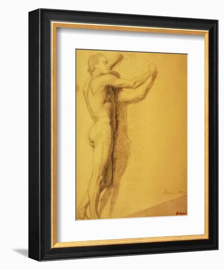 Study of a Male Nude-Edgar Degas-Framed Giclee Print