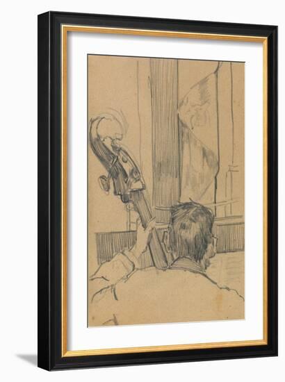 Study of a Man Holding a Double Bass-Walter Richard Sickert-Framed Giclee Print