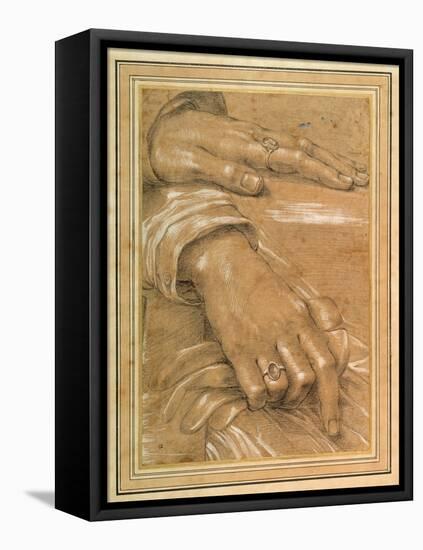 Study of a Man's Hands-null-Framed Premier Image Canvas