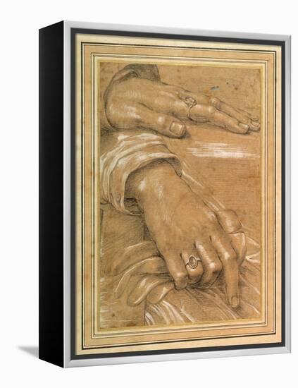 Study of a Man's Hands-null-Framed Premier Image Canvas