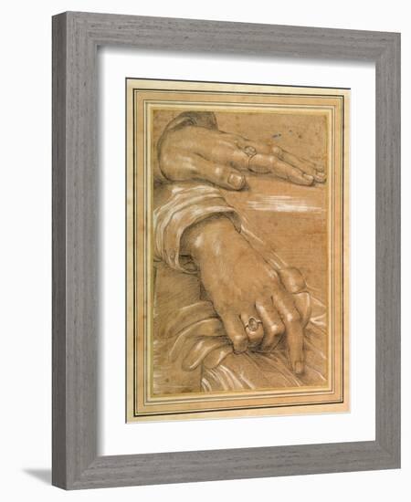 Study of a Man's Hands-null-Framed Giclee Print