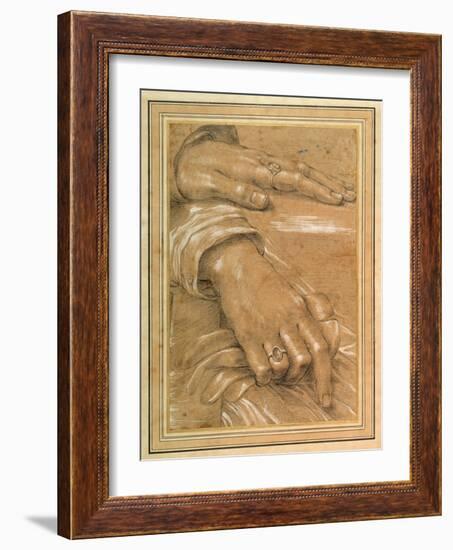 Study of a Man's Hands-null-Framed Giclee Print