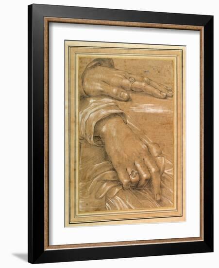 Study of a Man's Hands-null-Framed Giclee Print