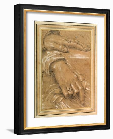 Study of a Man's Hands-null-Framed Giclee Print