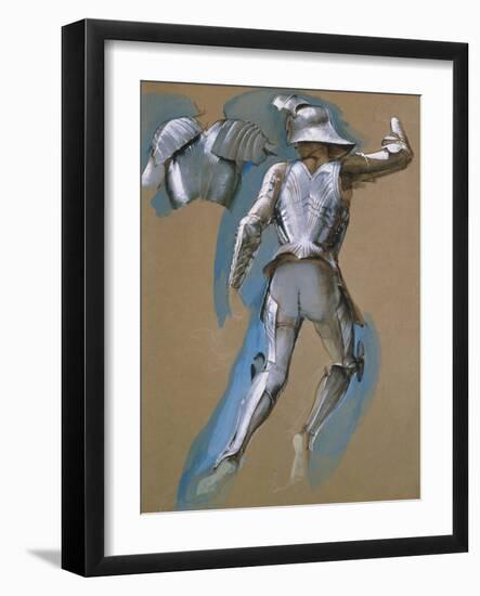 Study of a Man Wearing Armour-Edward Burne-Jones-Framed Giclee Print