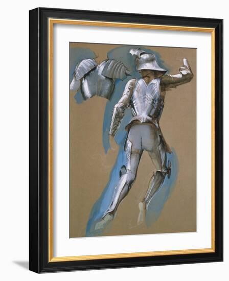 Study of a Man Wearing Armour-Edward Burne-Jones-Framed Giclee Print