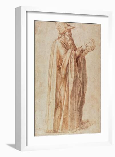 Study of a Man-Michelangelo Buonarroti-Framed Giclee Print