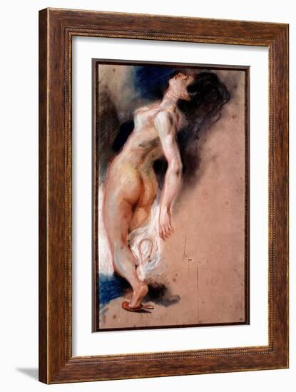 Study of a Naked Woman Overturned Back; Study of a Slave Slave for “The Death of Sardanapale””, 182-Ferdinand Victor Eugene Delacroix-Framed Giclee Print