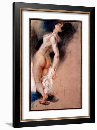 Study of a Naked Woman Overturned Back; Study of a Slave Slave for “The Death of Sardanapale””, 182-Ferdinand Victor Eugene Delacroix-Framed Giclee Print