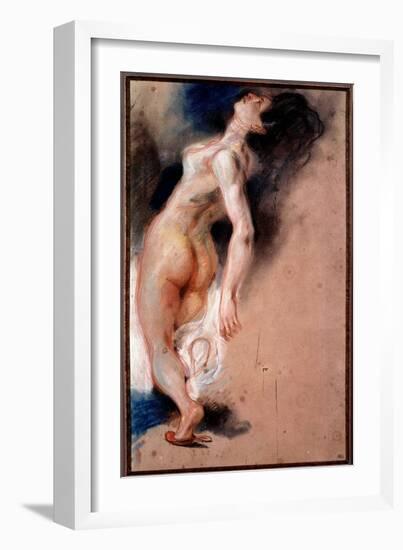 Study of a Naked Woman Overturned Back; Study of a Slave Slave for “The Death of Sardanapale””, 182-Ferdinand Victor Eugene Delacroix-Framed Giclee Print