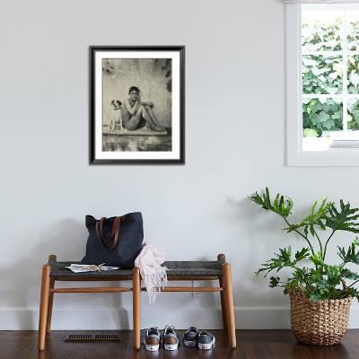Study Of A Nude Boy With Dog C 1901 Photographic Print Wilhelm Von Gloeden Art Com