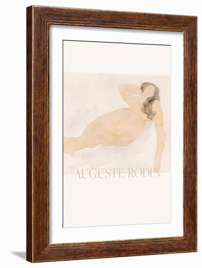 Study of a Nude (Lying on Side)-Auguste Rodin-Framed Giclee Print