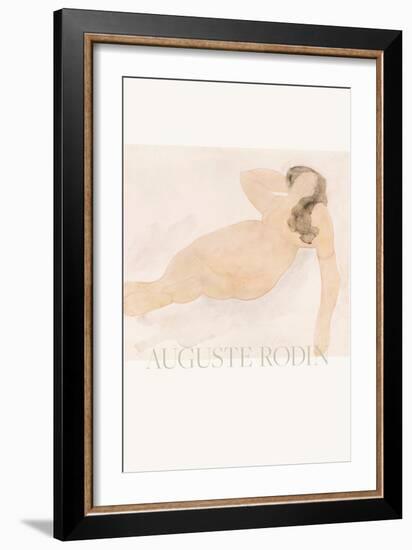 Study of a Nude (Lying on Side)-Auguste Rodin-Framed Giclee Print