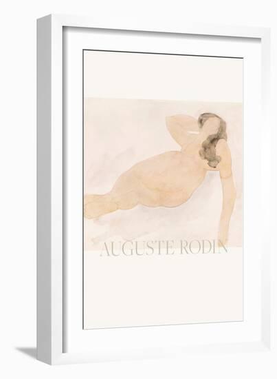 Study of a Nude (Lying on Side)-Auguste Rodin-Framed Giclee Print