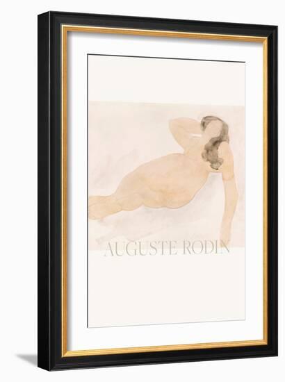 Study of a Nude (Lying on Side)-Auguste Rodin-Framed Giclee Print