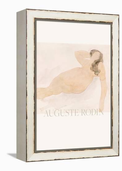 Study of a Nude (Lying on Side)-Auguste Rodin-Framed Premier Image Canvas