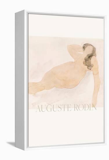 Study of a Nude (Lying on Side)-Auguste Rodin-Framed Premier Image Canvas