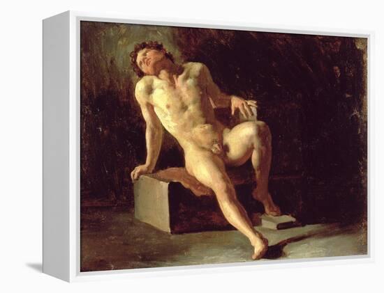 Study of a Nude Man-Théodore Géricault-Framed Premier Image Canvas