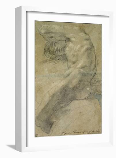 Study of a Nude Man-Annibale Carracci-Framed Giclee Print