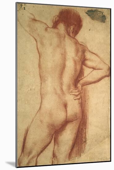 Study of a Nude Man-Annibale Carracci-Mounted Giclee Print