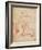 Study of a Nude (Red Chalk on Paper)-Michelangelo Buonarroti-Framed Giclee Print