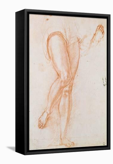 Study of a Pair of Legs and Two Feet for a Figure of St. Michael-Jacopo da Carucci Pontormo-Framed Premier Image Canvas