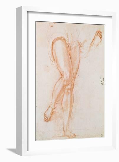 Study of a Pair of Legs and Two Feet for a Figure of St. Michael-Jacopo da Carucci Pontormo-Framed Giclee Print