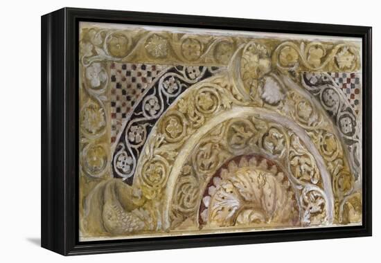 Study of a Panel on the Font of the Baptistery, Pisa, 27 - 29 April 1872-John Ruskin-Framed Premier Image Canvas