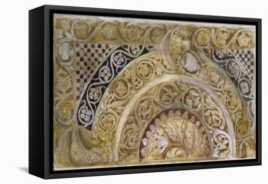 Study of a Panel on the Font of the Baptistery, Pisa, 27 - 29 April 1872-John Ruskin-Framed Premier Image Canvas