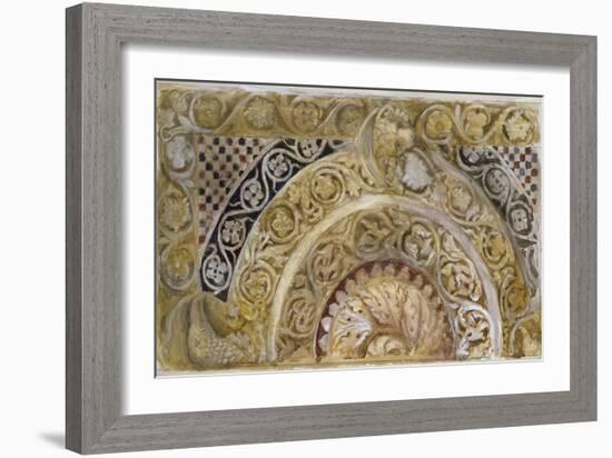 Study of a Panel on the Font of the Baptistery, Pisa, 27 - 29 April 1872-John Ruskin-Framed Giclee Print