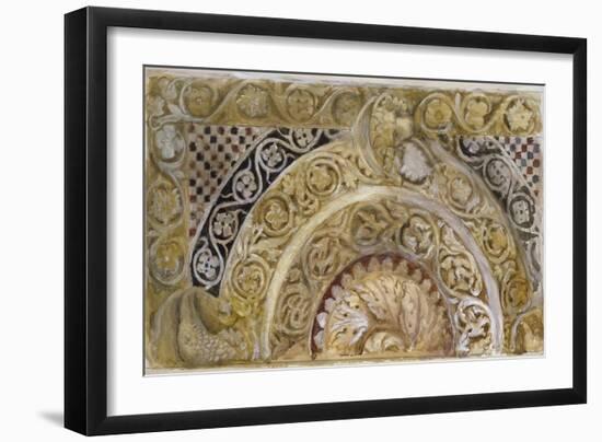 Study of a Panel on the Font of the Baptistery, Pisa, 27 - 29 April 1872-John Ruskin-Framed Giclee Print