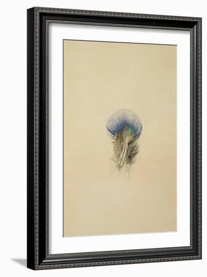 Study of a Peacock Feather, 1873-John Ruskin-Framed Giclee Print