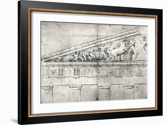 Study of a Pediment from the Parthenon-Jacques Carrey-Framed Giclee Print